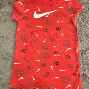 Nike Red Baby Romper with Sports Icons